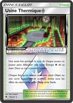 Carte Pokémon Prisme Étoile Usine Thermique 178/214 de la série Tonnerre Perdu