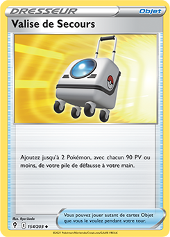 Carte Pokémon Peu commune Valise de Secours 154/203 de la série Évolution Céleste