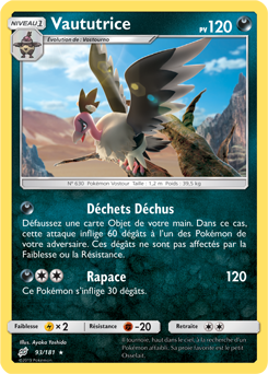 Carte Pokémon Rare Vaututrice 93/181 de la série Duo de Choc