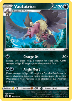 Carte Pokémon Rare Vaututrice 120/192 de la série Clash des Rebelles