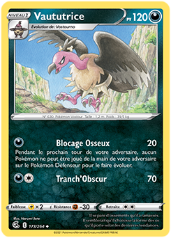 Carte Pokémon Peu commune Vaututrice 173/264 de la série Poing de Fusion