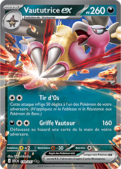 Carte Pokémon Double rare Vaututrice ex 139/217 de la série Héros Transcendants
