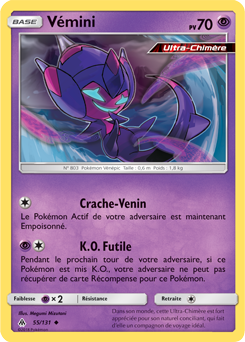 Carte Pokémon Peu commune Vémini 55/131 de la série Lumière Interdite