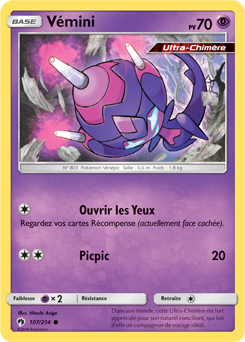 Carte Pokémon Commune Vémini 107/214 de la série Tonnerre Perdu