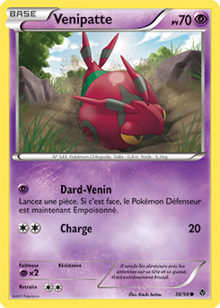 Carte Pokémon Commune Venipatte 38/98 de la série Pouvoirs Émergents
