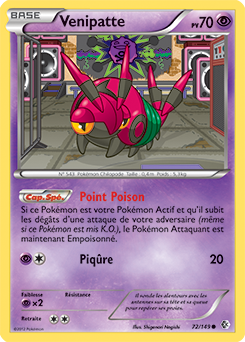 Carte Pokémon Commune Venipatte 72/149 de la série Frantières Franchies