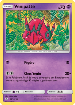 Carte Pokémon Commune Venipatte 56/147 de la série Ombres Ardentes