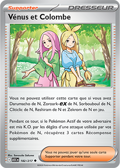 Carte Pokémon Vénus et Colombe 182/217 de la série Héros Transcendants en vente au meilleur prix