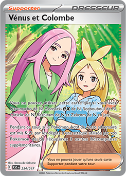 Carte Pokémon Vénus et Colombe 254/217 de la série Héros Transcendants en vente au meilleur prix