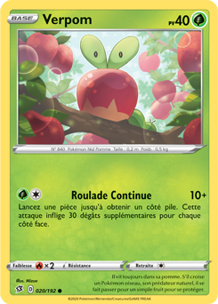 Carte Pokémon Verpom 20/192 de la série Clash des Rebelles en vente au meilleur prix