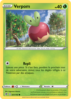 Carte Pokémon Commune Verpom 21/192 de la série Clash des Rebelles