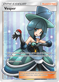 Carte Pokémon Dresseur Full Art Vesper 175/181 de la série Duo de Choc