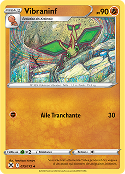 Carte Pokémon Peu commune Vibraninf 075/172 de la série Stars Étincelantes