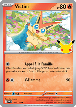 Carte Pokémon Communes Victini 013/128 de la série 30e Anniversaire