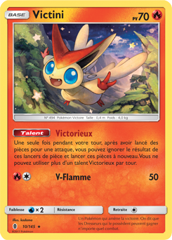 Carte Pokémon Victini 10/145 de la série Gardiens Ascendants en vente au meilleur prix