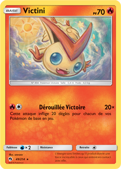 Carte Pokémon Victini 49/214 de la série Tonnerre Perdu en vente au meilleur prix