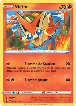 Carte Pokémon Victini 023/195 de la série Tempête Argentée en vente au meilleur prix