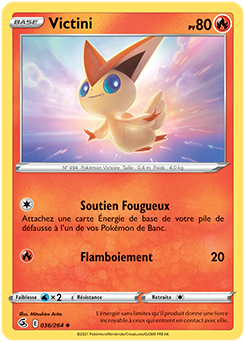 Carte Pokémon Victini 36/264 de la série Poing de Fusion en vente au meilleur prix