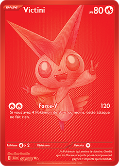 Carte Pokémon Noir Blanc rare Victini 171/86 de la série Foudre Noire