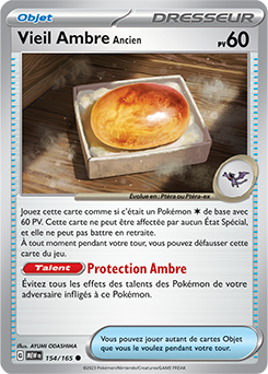 Carte Pokémon Vieil Ambre Ancien 154/165 de la série 151 en vente au meilleur prix