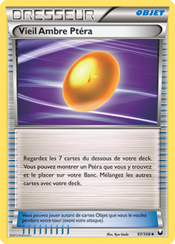 Carte Pokémon Peu commune Vieil Ambre Ptéra 97/108 de la série Explorateurs Obscurs