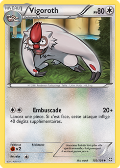 Carte Pokémon Peu commune Vigoroth 102/124 de la série Dragons Éxaltés