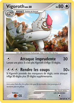 Carte Pokémon Vigoroth 64/127 de la série Platine en vente au meilleur prix