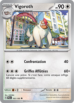 Carte Pokémon Vigoroth 161/193 de la série Évolutions à Paldea en vente au meilleur prix