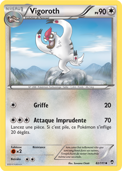 Carte Pokémon Peu commune Vigoroth 82/111 de la série Poings Furieux
