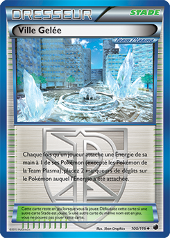 Carte Pokémon Peu commune Ville Gelée 100/116 de la série Glaciation Plasma