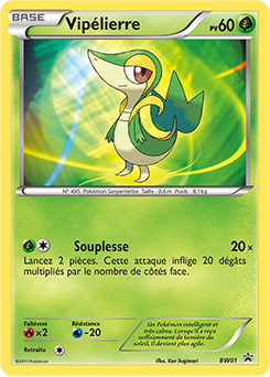 Carte Pokémon Promo Vipélierre BW01 de la série Promos Noir & Blanc