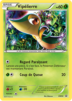 Carte Pokémon Promo Vipélierre BW06 de la série Promos Noir & Blanc