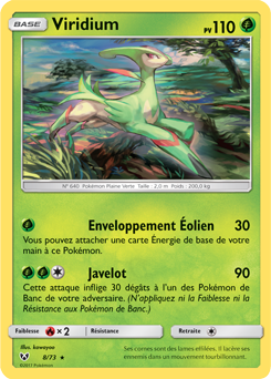 Carte Pokémon Holographique Rare Viridium 8/73 de la série Légendes Brillantes