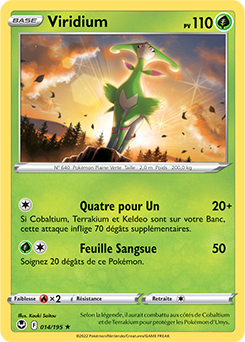 Carte Pokémon Rare Viridium 014/195 de la série Tempête Argentée