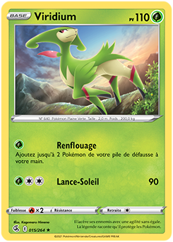 Carte Pokémon Viridium 15/264 de la série Poing de Fusion en vente au meilleur prix