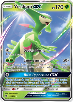 Carte Pokémon Viridium GX 34/214 de la série Tonnerre Perdu en vente au meilleur prix