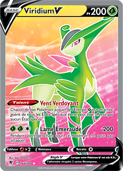 Carte Pokémon Full Art V Viridium V 164/189 de la série Astres Radieux
