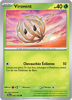 Carte Pokémon Communes Virovent 022/193 de la série Évolutions à Paldea