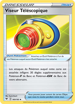 Carte Pokémon Peu commune Viseur Téléscopique 160/185 de la série Voltage Éclatant