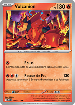 Carte Pokémon Peu commune Volcanion 25/132 de la série Méga-Évolution