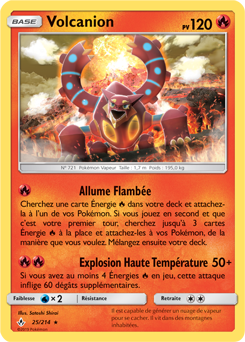 Carte Pokémon Volcanion 25/214 de la série Alliance Infallible en vente au meilleur prix