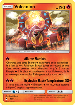 Carte Pokémon Holographique Rare Volcanion 25/214 de la série Alliance Infallible