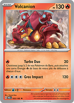 Carte Pokémon Rare Volcanion 22/182 de la série Faille Paradoxe