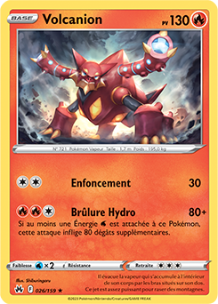 Carte Pokémon Holographique rare Volcanion 026/159 de la série Zénith Suprême