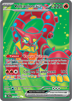 Carte Pokémon Ultra rare Volcanion ex 171/159 de la série Aventures Ensemble