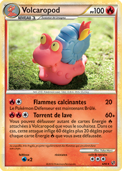Carte Pokémon Holographique Rare Volcaropod 6/90 de la série Indomptable