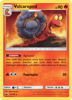 Carte Pokémon Rare Volcaropod 24/168 de la série Tempête Céleste