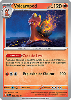 Carte Pokémon Volcaropod 29/162 de la série Forces Temporelles en vente au meilleur prix