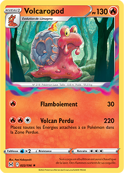 Carte Pokémon Rare Volcaropod 022/196 de la série Origine Perdue