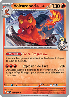Carte Pokémon Volcaropod de Luth 24/217 de la série Héros Transcendants en vente au meilleur prix